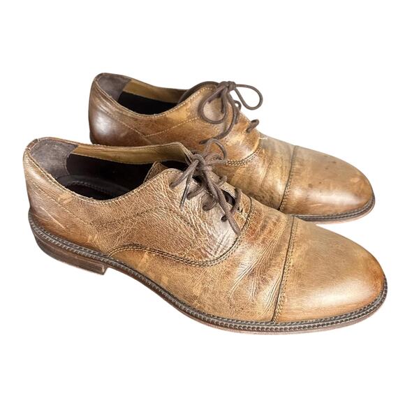 Men\'s J&M est. 1850 Brown Leather Cap Toed Oxford Dress Shoes - Sz 10 main image 4